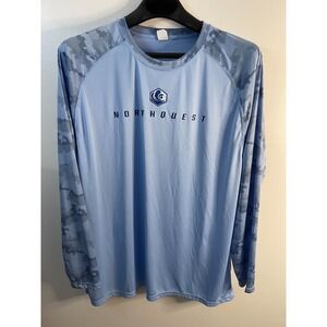Mens Long Sleeve Sun Protection Shirt Blue Size‎ 3XL
